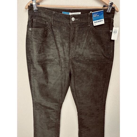 Old Navy Extra High Rise Kicker Boot-cut Corduroy Pants Women's Sz 12 Brown NWT - Picture 2 of 13